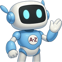 AXZ — the AlifZetta mascot, a friendly cyan-eyed robot