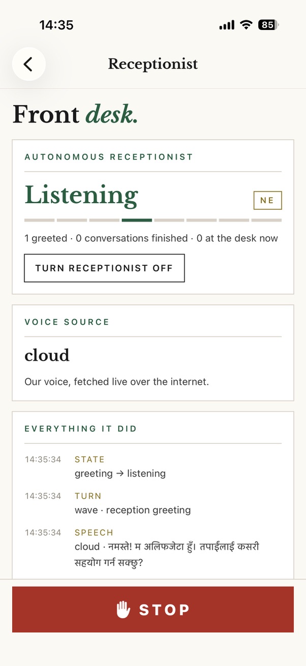 Bilingual voice loop, on-device — first conversation with the G1 in Nepali and English.